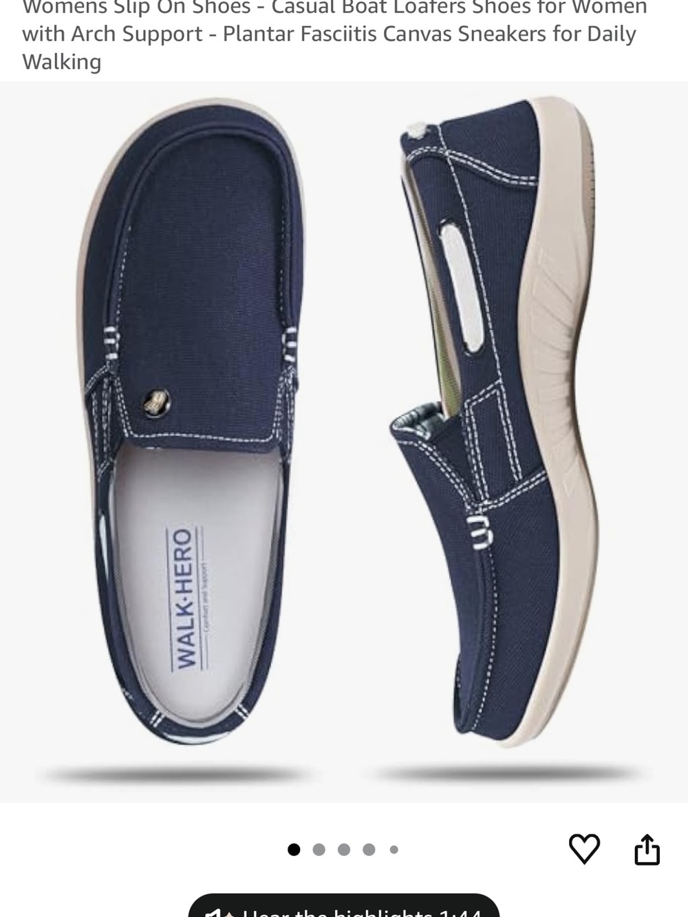 Women's Slip-On Moccasins in Navy with Cushioned Sole